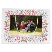 Berry, bladperziken Prettige feestdagen kerstfoto Groot Cadeauzakje (Achterkant)