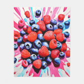 Berry Blast: Fruity Fun Fleece Deken (Voorkant)