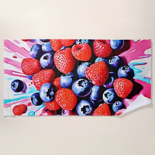 Berry Blast: Fruity Fun Strandlaken (Voorkant)