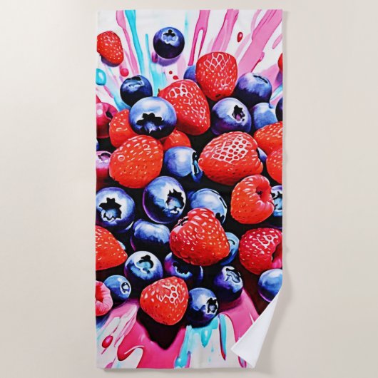 Berry Blast: Fruity Fun Strandlaken (Voorkant)
