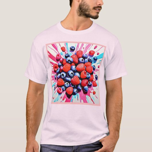 Berry Blast: Fruity Fun T-shirt (Voorkant)