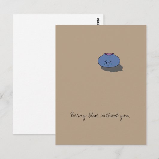 Berry blauw zonder jou Briefkaart (Voorkant / Achterkant)