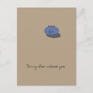 Berry blauw zonder jou Briefkaart