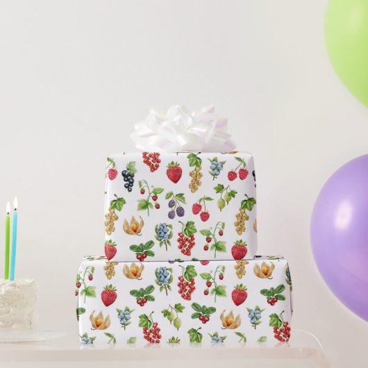 Berry Bliss-patroon Cadeaupapier (Feestgeschenken)