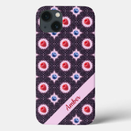 Berry Bliss Patroon met aangepaste naam Case-Mate iPhone Case