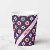 Berry Bliss Patroon met aangepaste naam Papieren Bekers (Voorkant)