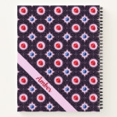 Berry Bliss Patroon met aangepaste naam Spiral Notitieboek (Achterkant)