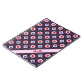 Berry Bliss Patroon met aangepaste naam Spiral Notitieboek (Linkerzijde)