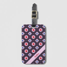 Berry Bliss Patroon met eigen naam Bagagelabel