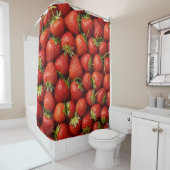 Berry Bliss: Seamless Strawberry Pattern Douchegordijn (In situ)