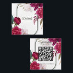 Berry Bloom Garden Floral Glam Wedding Details Vierkante Visitekaartje<br><div class="desc">customize however you want</div>
