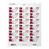 Berry Bloom Garden Floral Glam Wedding Etiket (Full Sheet)