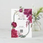Berry Bloom Garden Floral Glam Wedding  Kaart (Staand voorkant)