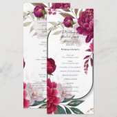 Berry Bloom Garden Floral Glam Wedding  Menu (Voorkant / Achterkant)