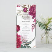 Berry Bloom Garden Floral Glam Wedding  Menu (Staand voorkant)