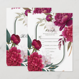 Berry Bloom Tuin Bloemrijke Bruiloft Glamour Kaart