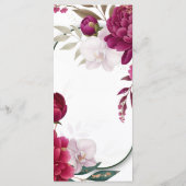Berry Bloom Tuin Bloemrijke Glam Bruiloft Menu (Achterkant)