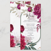 Berry Bloom Tuin Bloemrijke Glam Bruiloft Menu (Voorkant / Achterkant)