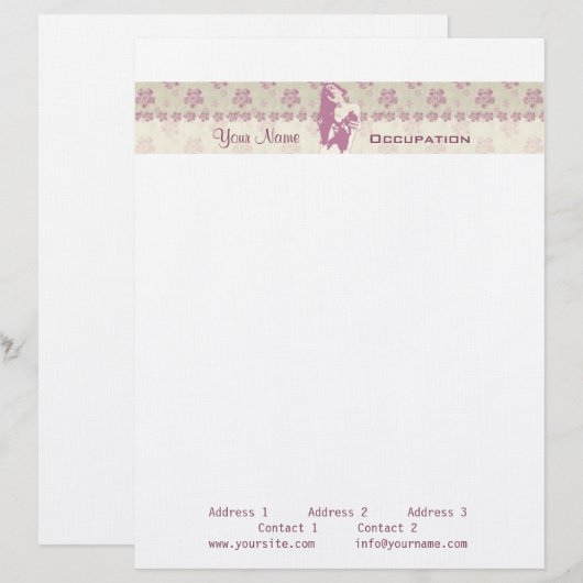 Berry Blossom - Letterhead Briefhoofd Sjabloon (Voorkant / Achterkant)