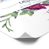 Berry, Blue, Burgundy Floral Kaarten & Gifts Sign Poster (Hoek)