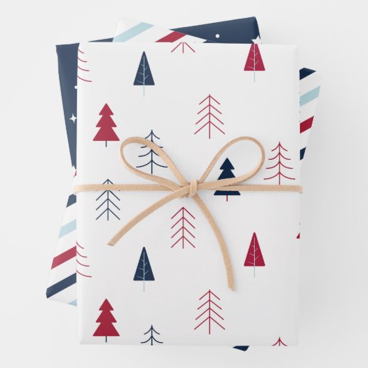 Berry Blue Christmas Wrapping Papieren Bladen Inpakpapier Vel (In situ)