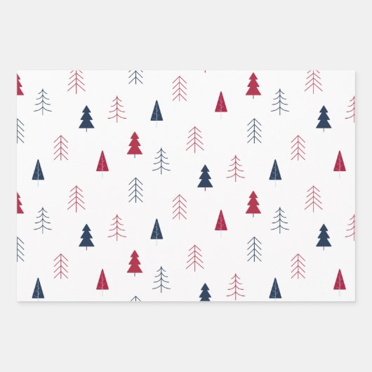 Berry Blue Christmas Wrapping Papieren Bladen Inpakpapier Vel (Voorkant)