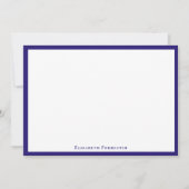 Berry Blue Elegant Modern Flat Note Card Notitiekaartje (Voorkant)