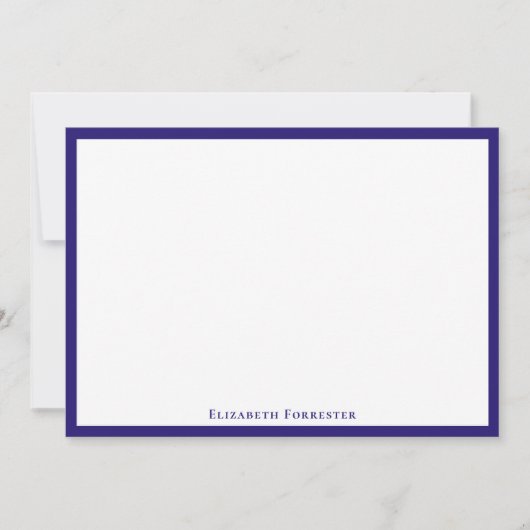 Berry Blue Elegant Modern Flat Note Card Notitiekaartje