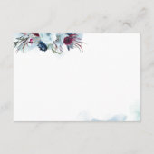 Berry Blue en Bourgondië Floral bruiloft receptie Informatiekaartje (Achterkant)