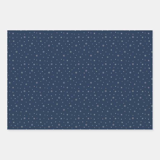 Berry Blue Snowflake Holiday Wrapping Paper Sheets (Voorkant 2)