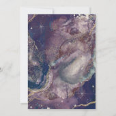 Berry Blue Waterverf Gold Celestial Vrijgezellenfe Kaart (Achterkant)