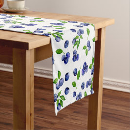 Berry Blueberry Waterverf Fruit Berries Vintage Korte Tafelloper