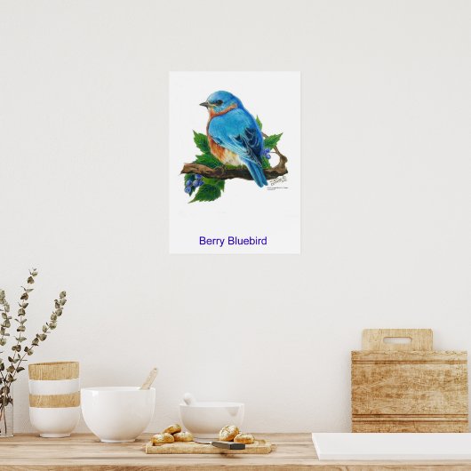 Berry Bluebird Poster (Keuken)