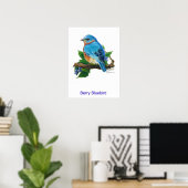 Berry Bluebird Poster (Thuiskantoor)