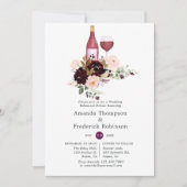 Berry & Blush Floral Wine Tasting Rehearsal Dinner Kaart (Voorkant)