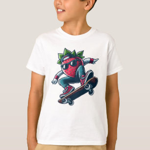 Berry Boarder – Skateboarden Cartoon Strawberry T-shirt