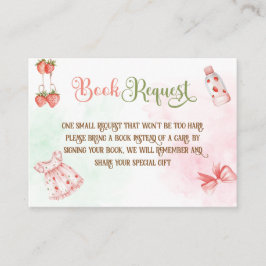 Berry Boho Girl Baby shower Boeken voor Baby Informatiekaartje
