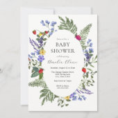 Berry Boho Wildflower Baby shower Kaart (Voorkant)