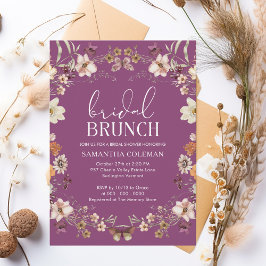Berry Boho Wildflower Bridal Brunch Vrijgezellenfe Kaart