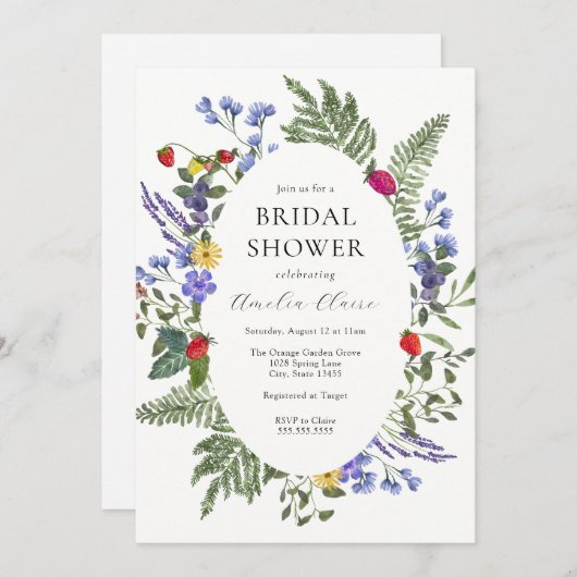 Berry Boho Wildflower Vrijgezellenfeest Kaart (Voorkant / Achterkant)