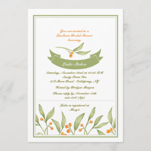Berry Border Invitation Kaart