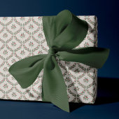 Berry Botanical Diamond Pattern Kerstvakantie Cadeaupapier