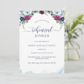 Berry, Bourgogne en Blue Floral repetitie diner Kaart (Staand voorkant)