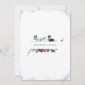 Berry, Bourgogne en Blue Floral repetitie diner Kaart (Achterkant)