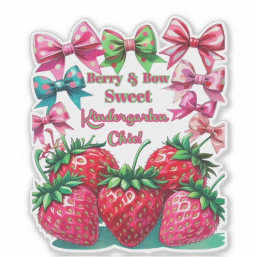 Berry Bow Sweet Kindergarten Chic Sticker (Voorkant)