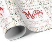 Berry Branch Eat, Drink Be Merry Christmas Party Cadeaupapier (Rol Hoek)
