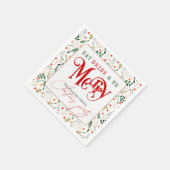 Berry Branch Eat, Drink Be Merry Christmas Party Servet (Hoek)