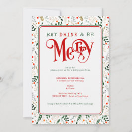 Berry Branch Eat, Drink Be Merry Christmas Potluck Kaart