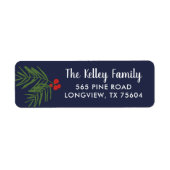 Berry Branch Holiday Return-adreslabels Etiket (Voorkant)