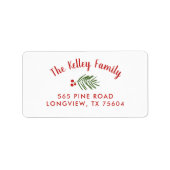 Berry Branch Holiday Return-adreslabels Etiket (Voorkant)